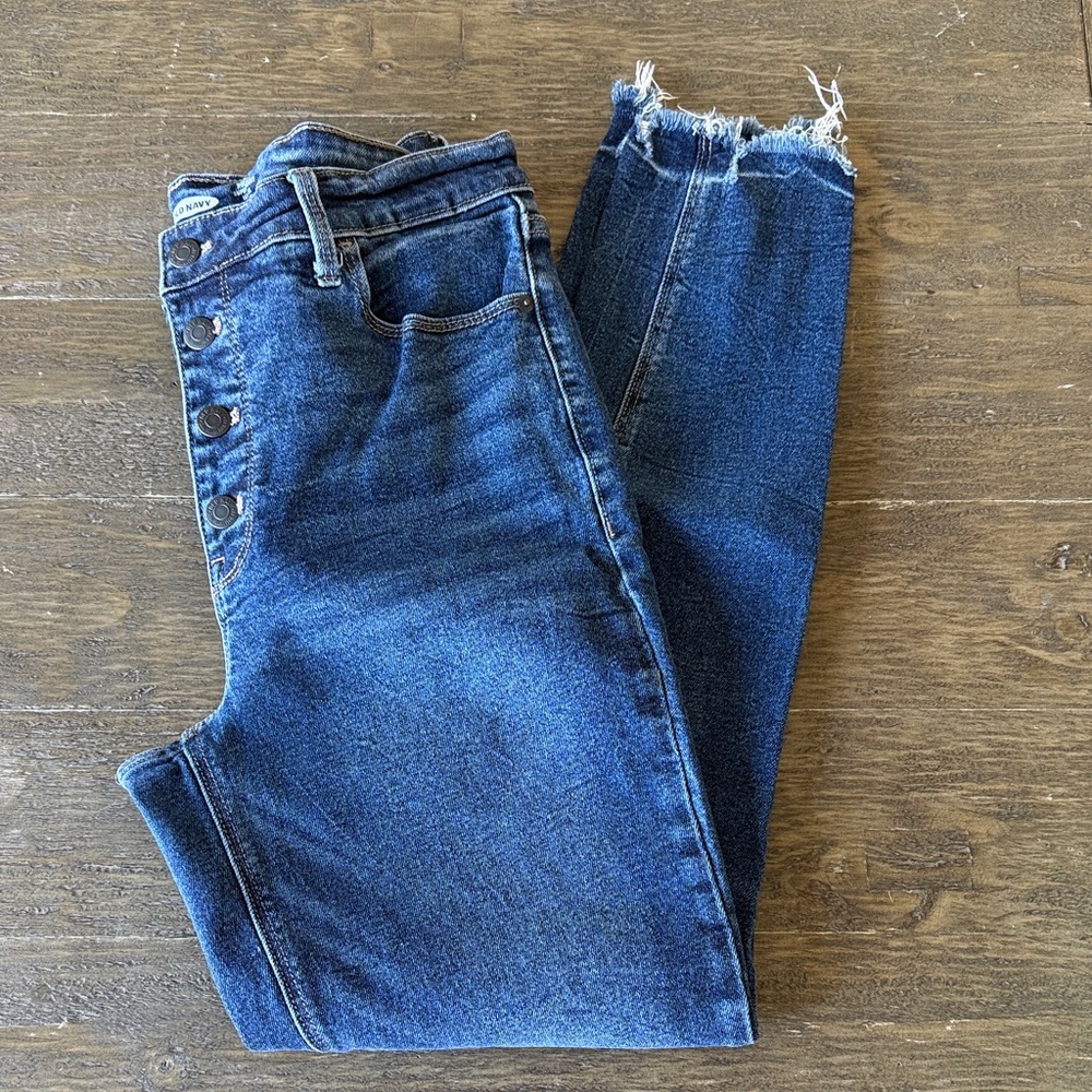 Old Navy Button Fly Rockstar Super Skinny High Rise Jeans